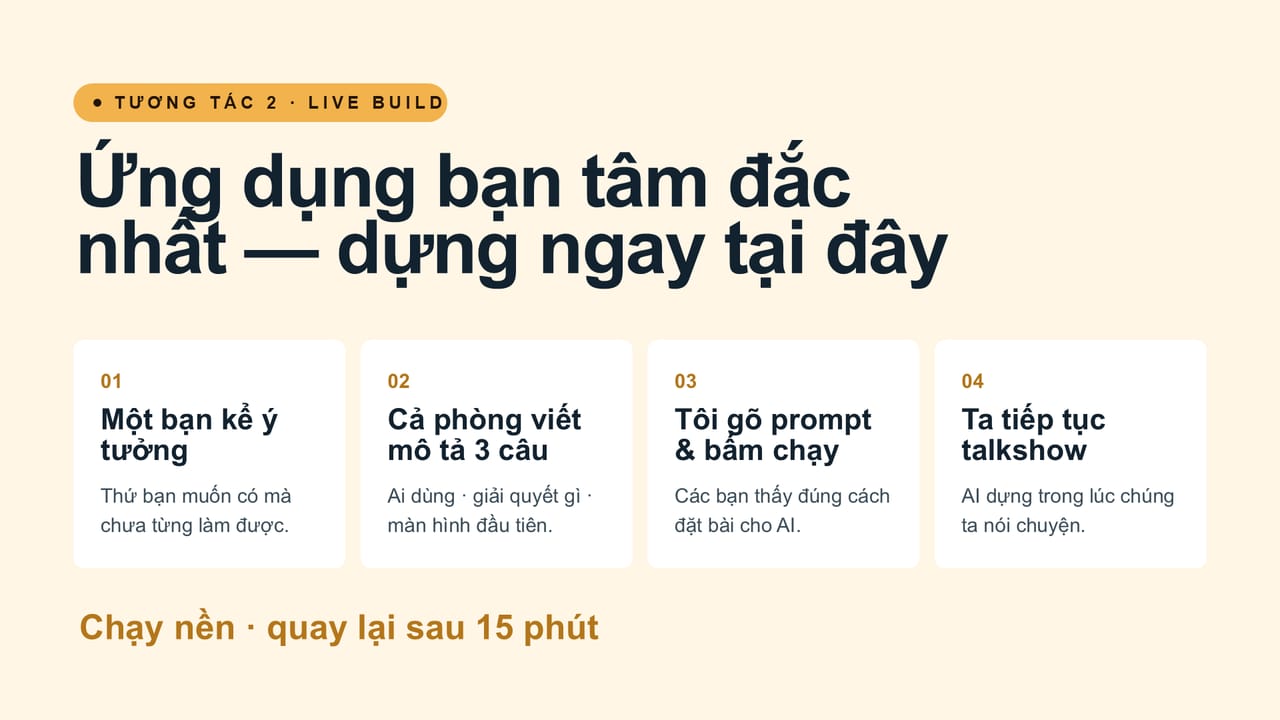 Slide 9: TƯƠNG TÁC 2 · LIVE BUILD