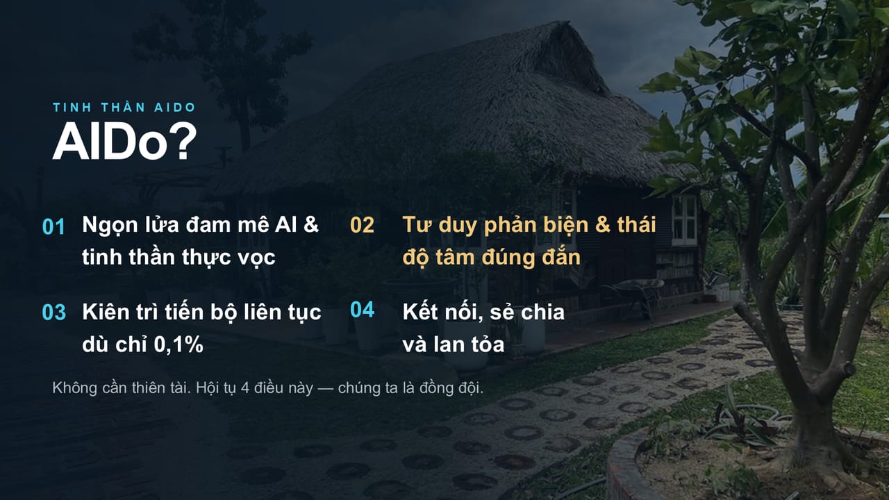 Slide 19: TINH THẦN AIDO